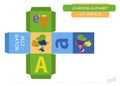 ÃÂ¡ut and glue the cube: Letter A. Educational game for kids. Cute zoo alphabet a-z in vector for children.